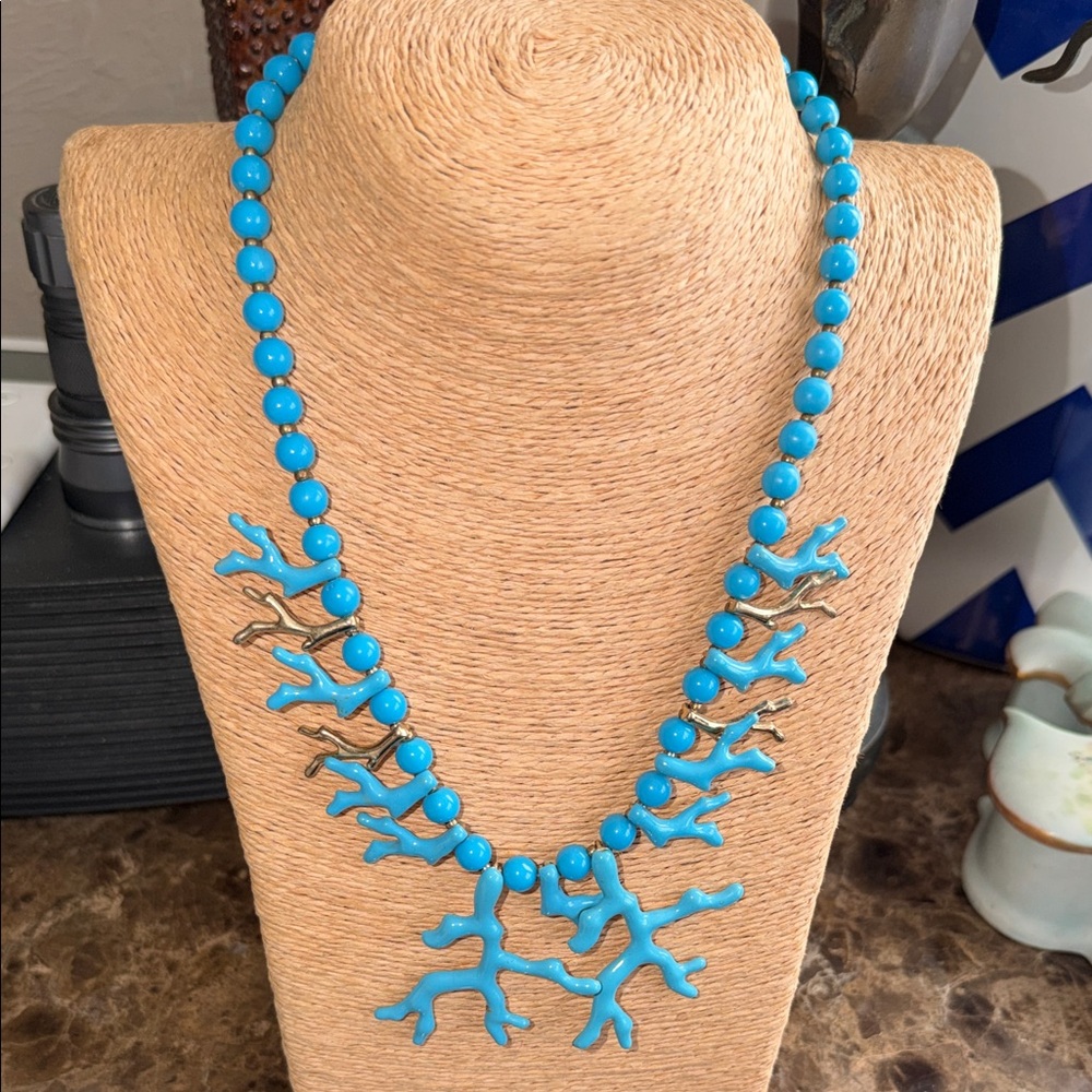 Turquoise stlylized Coral branch Necklace Macmode designer